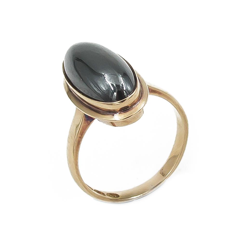 Hematiittisormus 585-kultaa, 17 mm, 1960 #0 Kultatukku.fi