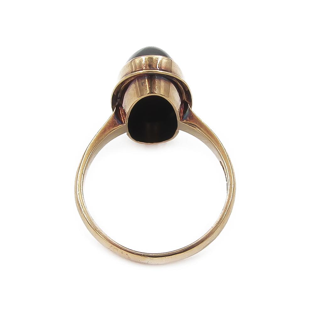 Hematiittisormus 585-kultaa, 17 mm, 1960 #4 Kultatukku.fi