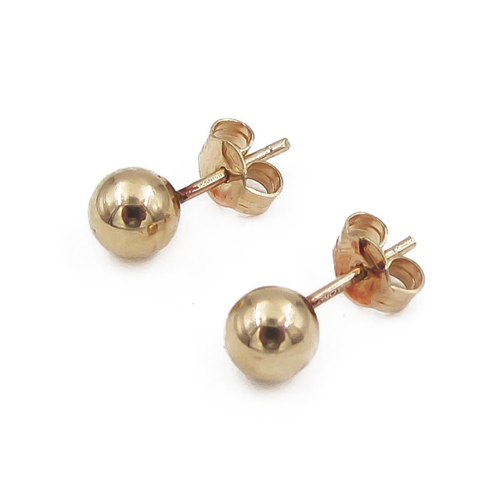 Kultaiset pallotappikorvakorut 585, 3 mm #2 Kultatukku.fi