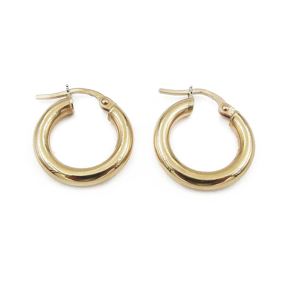 585-kultaiset rengaskorvakorut 11 x 3 mm #0 Kultatukku.fi