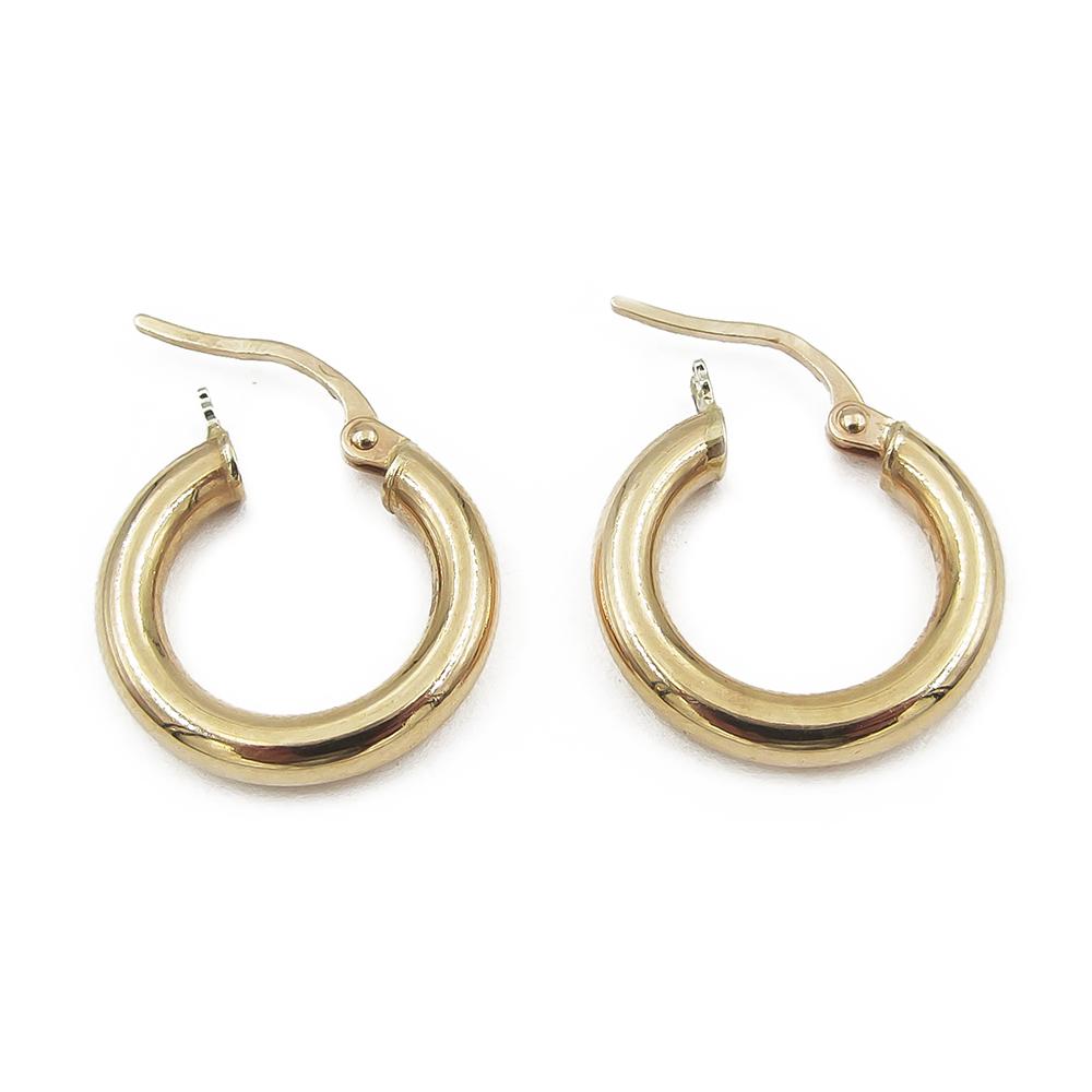 585-kultaiset rengaskorvakorut 11 x 3 mm #2 Kultatukku.fi
