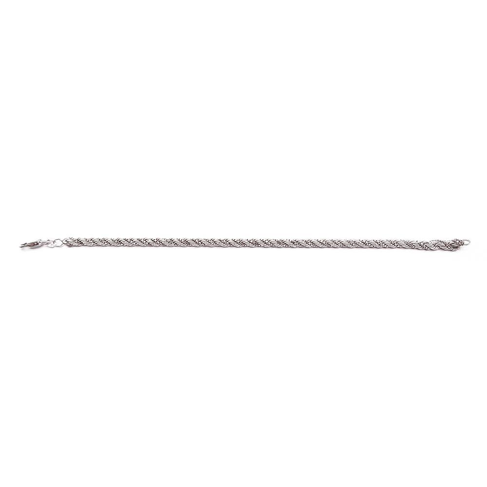 Hopeinen cordell-rannekoru 19.5cm #1 Kultatukku.fi