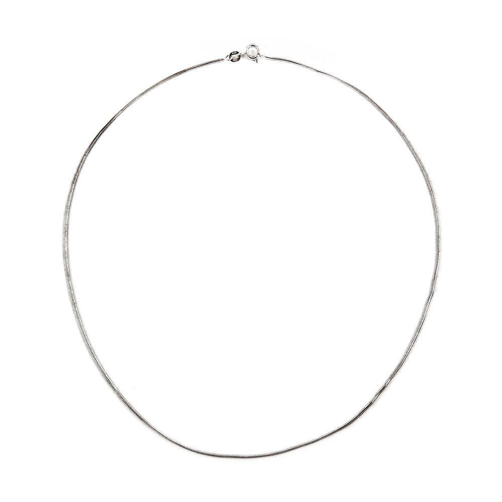 Hopeinen käärmeketju 43cm #0 Kultatukku.fi