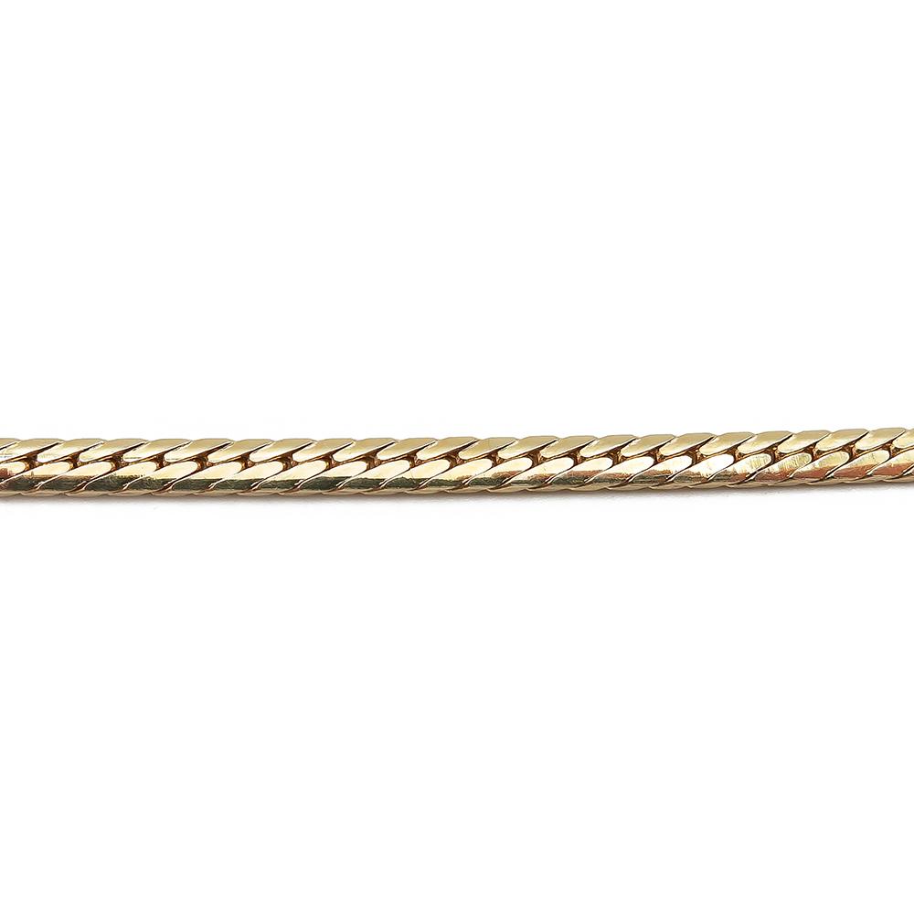 Kultainen litteä panssari ranneketju 18cm  lev. 2,5mm #1 Kultatukku.fi