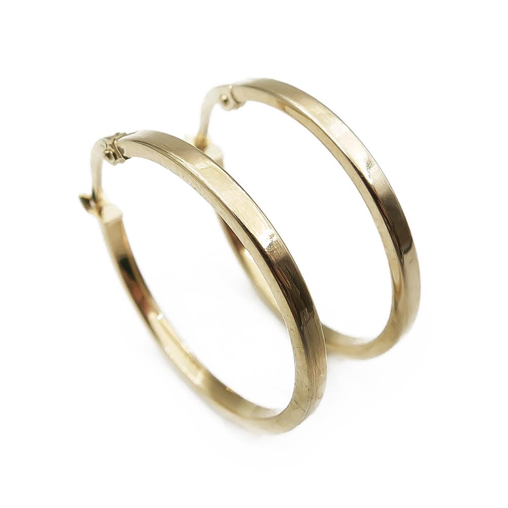 Kultaiset saranalliset rengaskorvakorut 14K, 23 x 2 mm #0 Kultatukku.fi