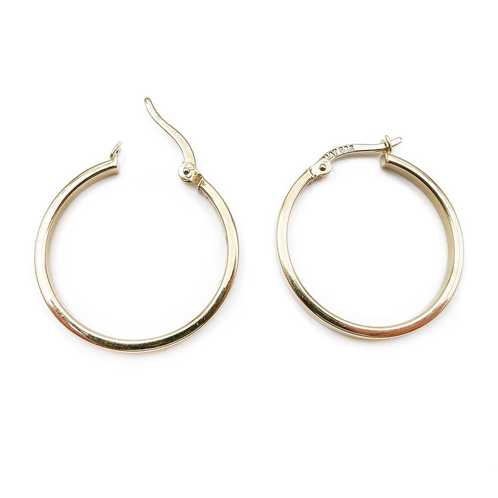 Kultaiset saranalliset rengaskorvakorut 14K, 23 x 2 mm #2 Kultatukku.fi