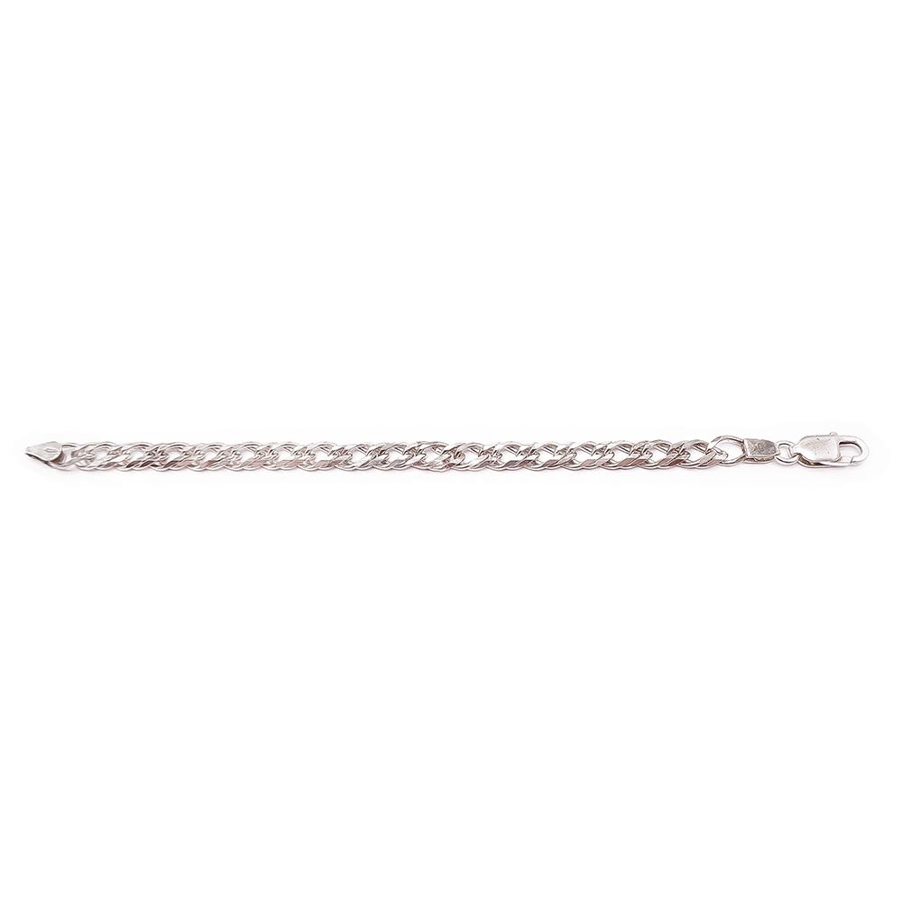 Hopeinen tuplapanssari-ranneketju 17,5cm #1 Kultatukku.fi