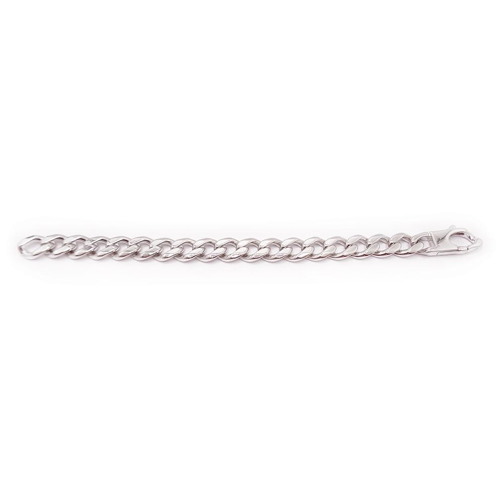 Hopeinen panssariranneketju 22cm 12,5mm #1 Kultatukku.fi