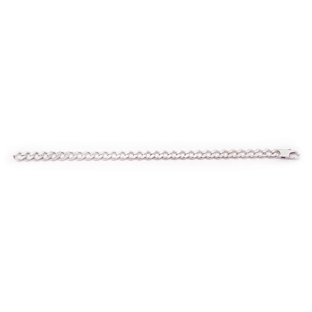 Hopeinen panssariranneketju 19,5cm #1 Kultatukku.fi