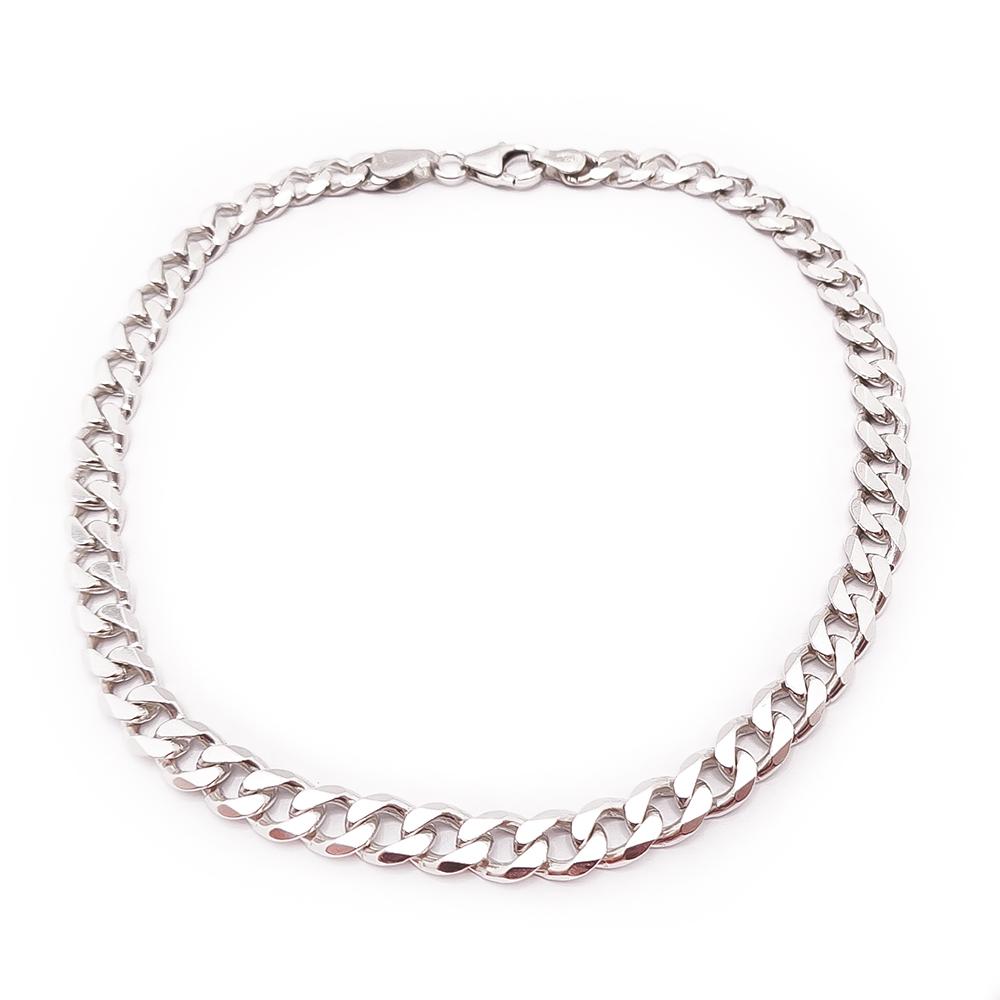 Hopeinen panssariranneketju 25cm #0 Kultatukku.fi