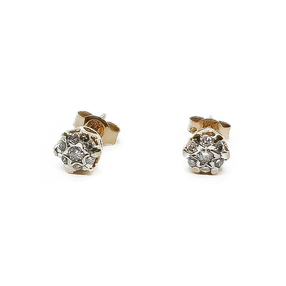 Top Gold 14K kultaiset timanttikorvanapit, 10 mm #0 Kultatukku.fi