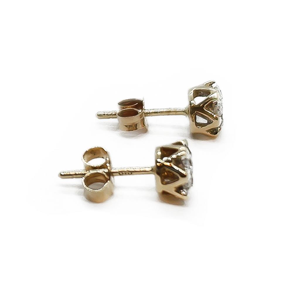 Top Gold 14K kultaiset timanttikorvanapit, 10 mm #1 Kultatukku.fi
