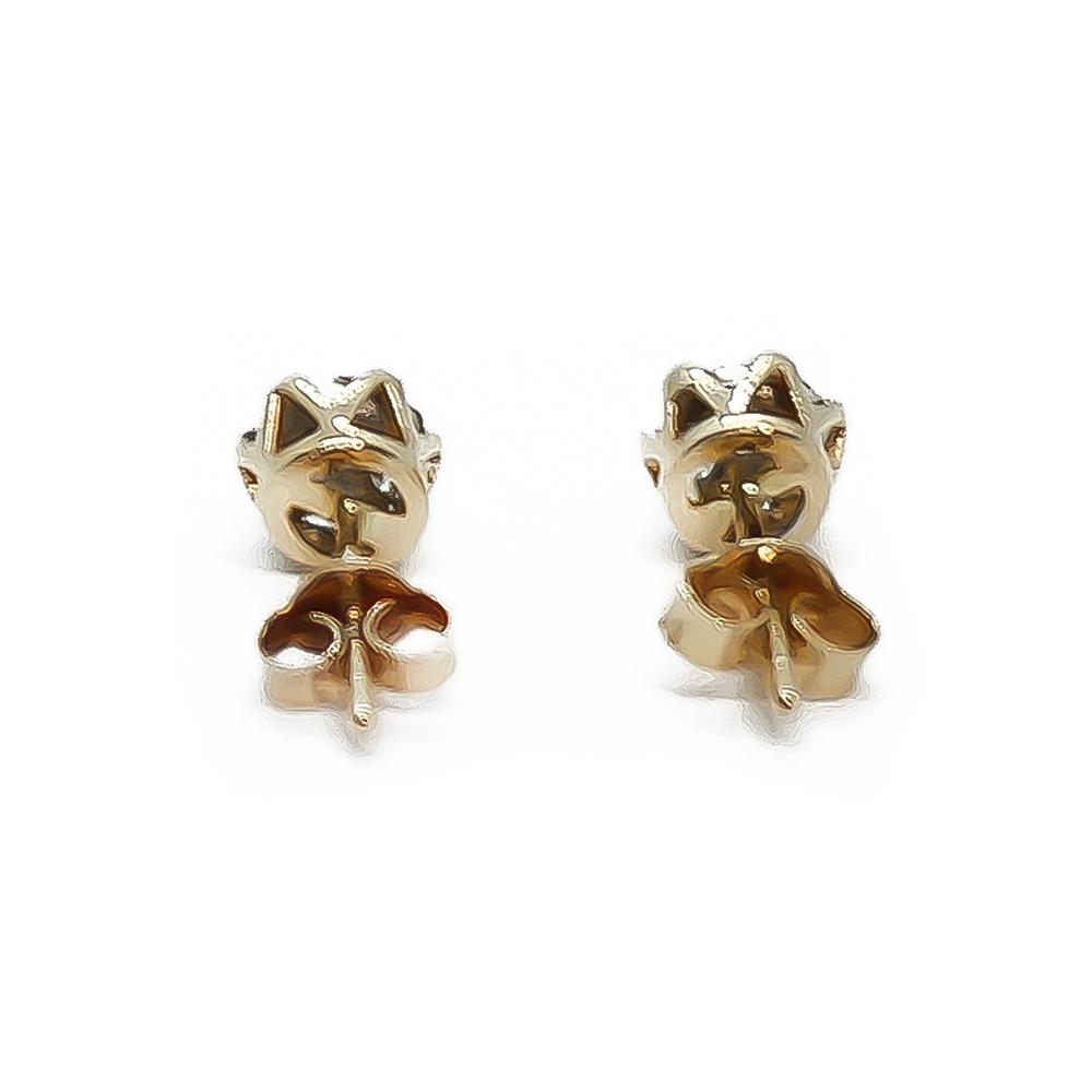 Top Gold 14K kultaiset timanttikorvanapit, 10 mm #2 Kultatukku.fi
