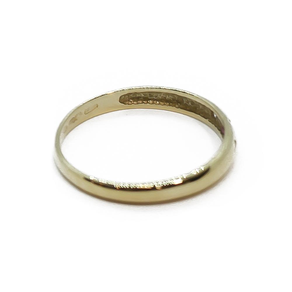 14K kultainen timanttisormus punaisella kivellä 0,04 ct, 17,5 mm #2 Kultatukku.fi