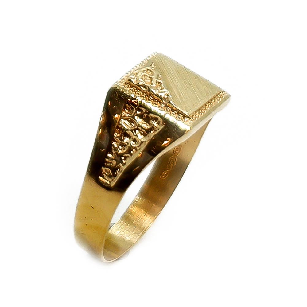 Top Gold koristekuvioitu kultainen kantasormus 585 / 14K, 22,5 mm, 1999 #0 Kultatukku.fi
