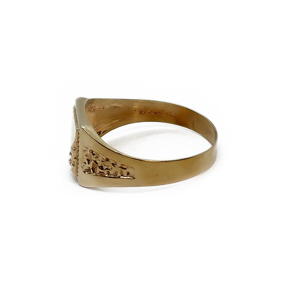 Top Gold koristekuvioitu kultainen kantasormus 585 / 14K, 22,5 mm, 1999 #2 Kultatukku.fi