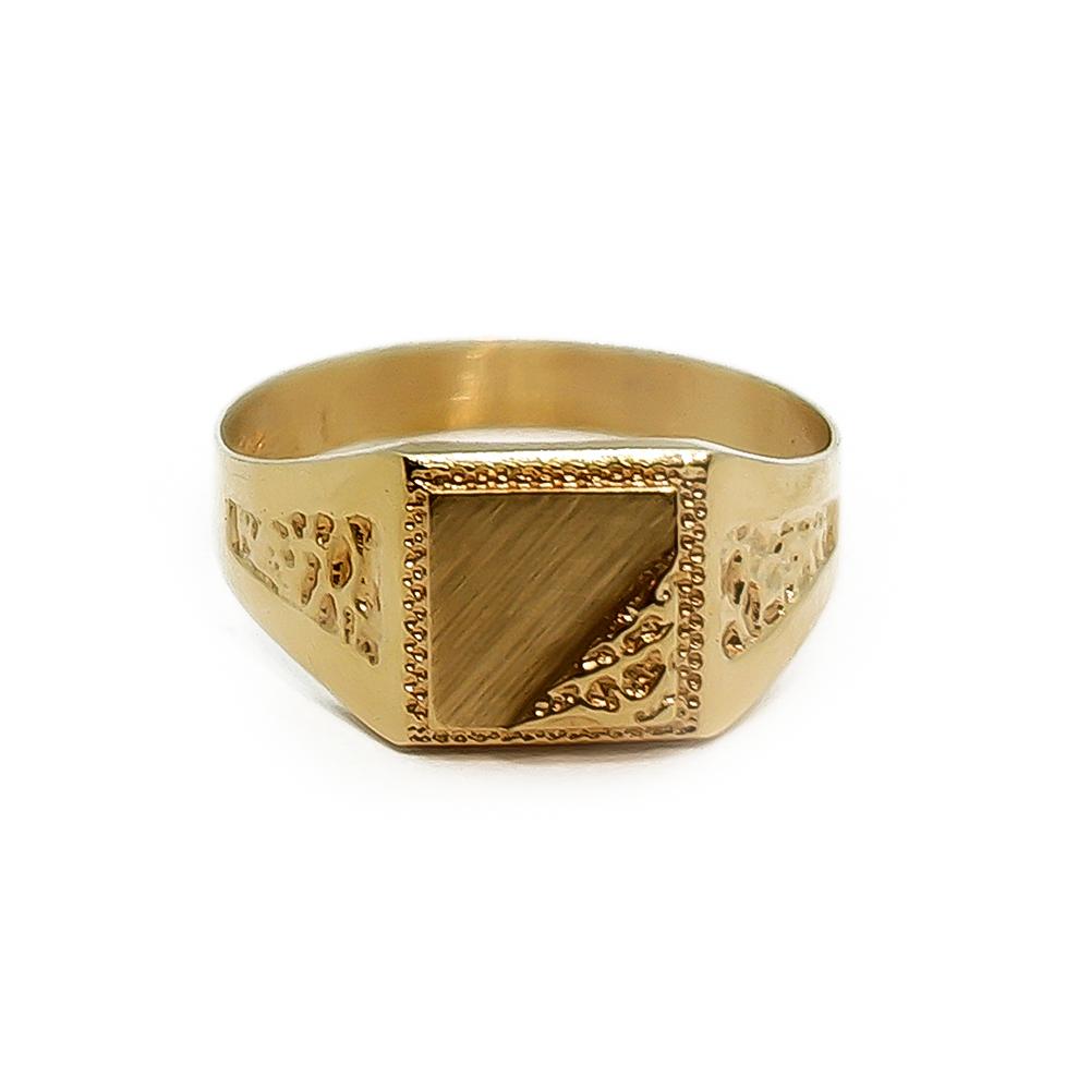 Top Gold koristekuvioitu kultainen kantasormus 585 / 14K, 22,5 mm, 1999 #4 Kultatukku.fi