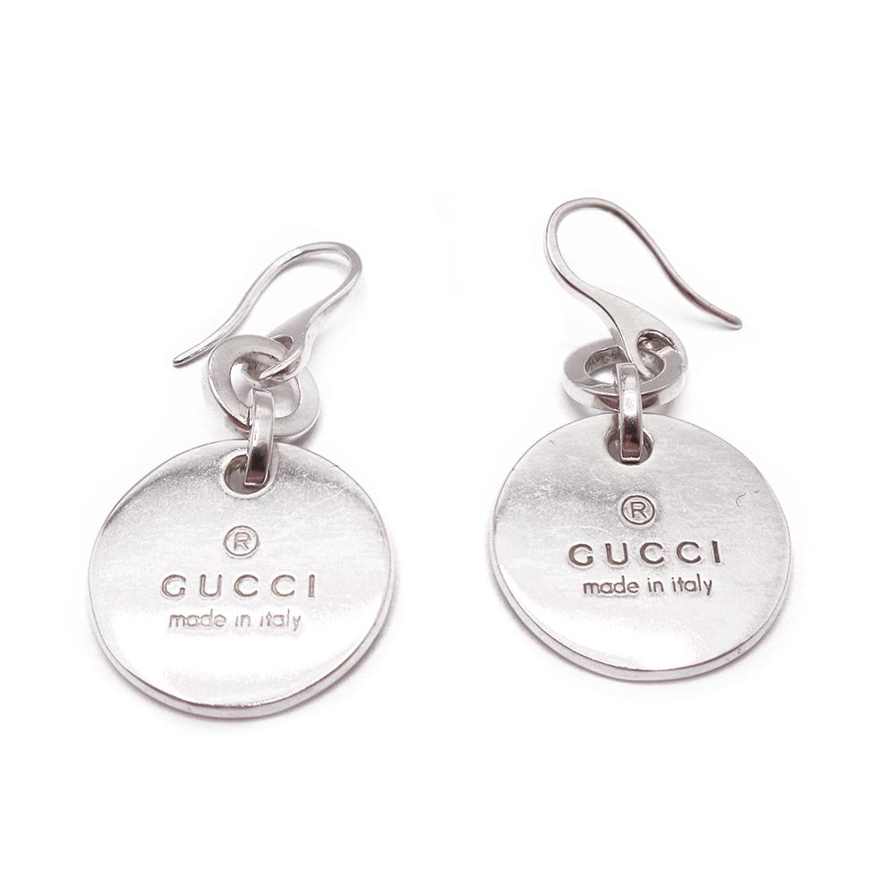 Gucci Trademark Round Drop -hopeakorvakorut 925, 44 mm #0 Kultatukku.fi
