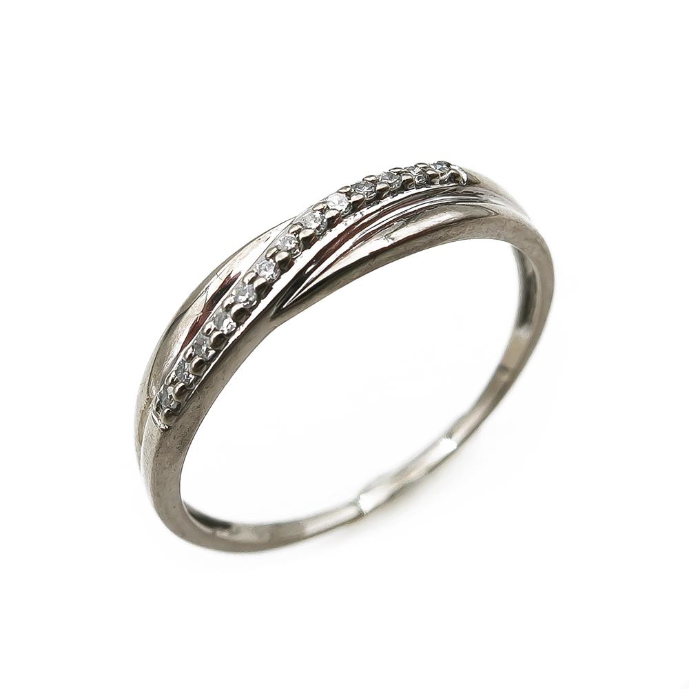Valkokulta timanttisormus 0,065ct koko 17,75 #0 Kultatukku.fi
