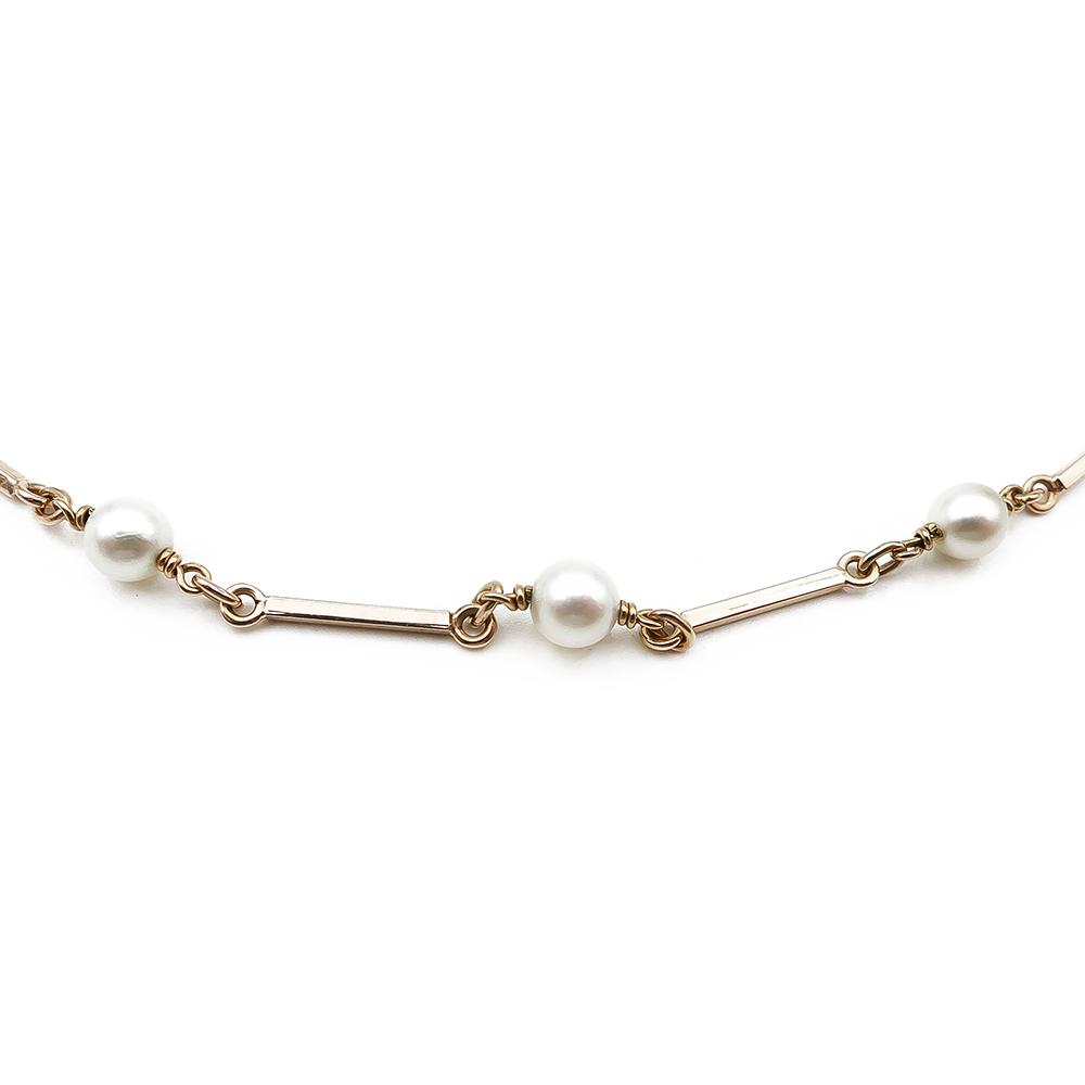 Eino Westerback helmikaulakoru 14K kultaa 42 cm, 1966 #1 Kultatukku.fi
