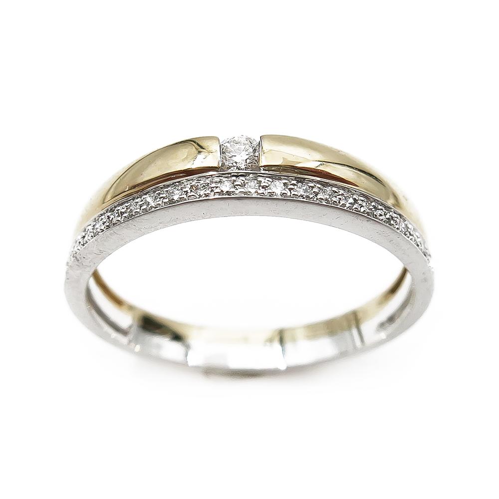 Story of Love Duprovnik valko/keltakultainen sormus 0,10ct 17mm #1 Kultatukku.fi