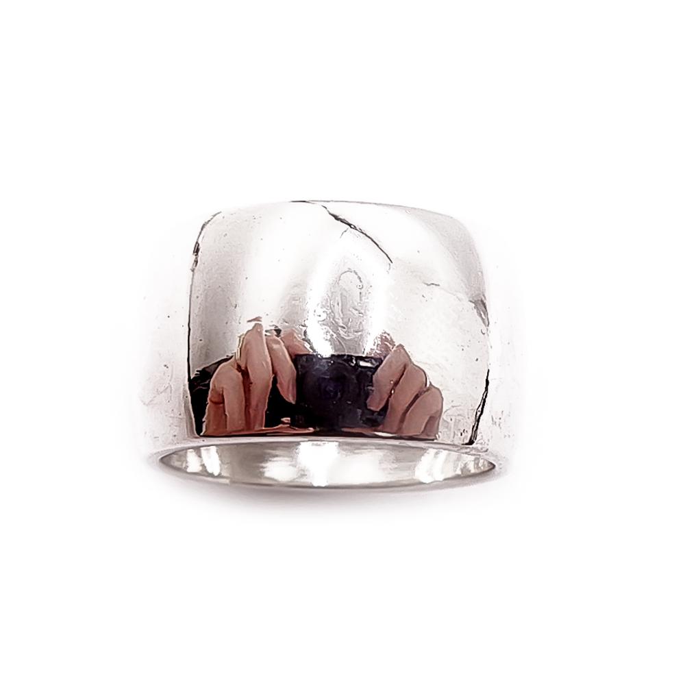 Hopeinen leveä sormus 15,5mm 11mm #1 Kultatukku.fi