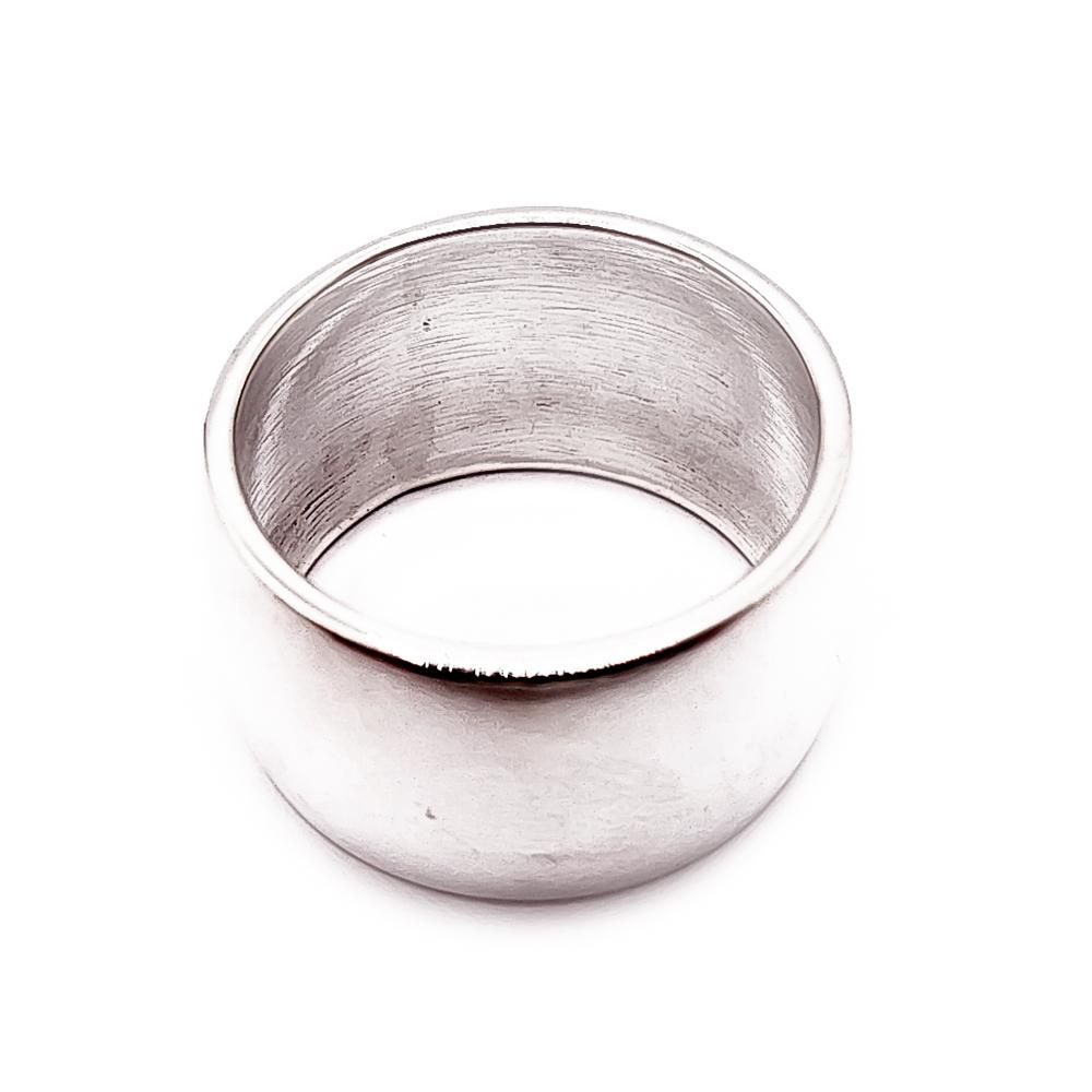 Hopeinen leveä sormus 15,5mm 11mm #2 Kultatukku.fi