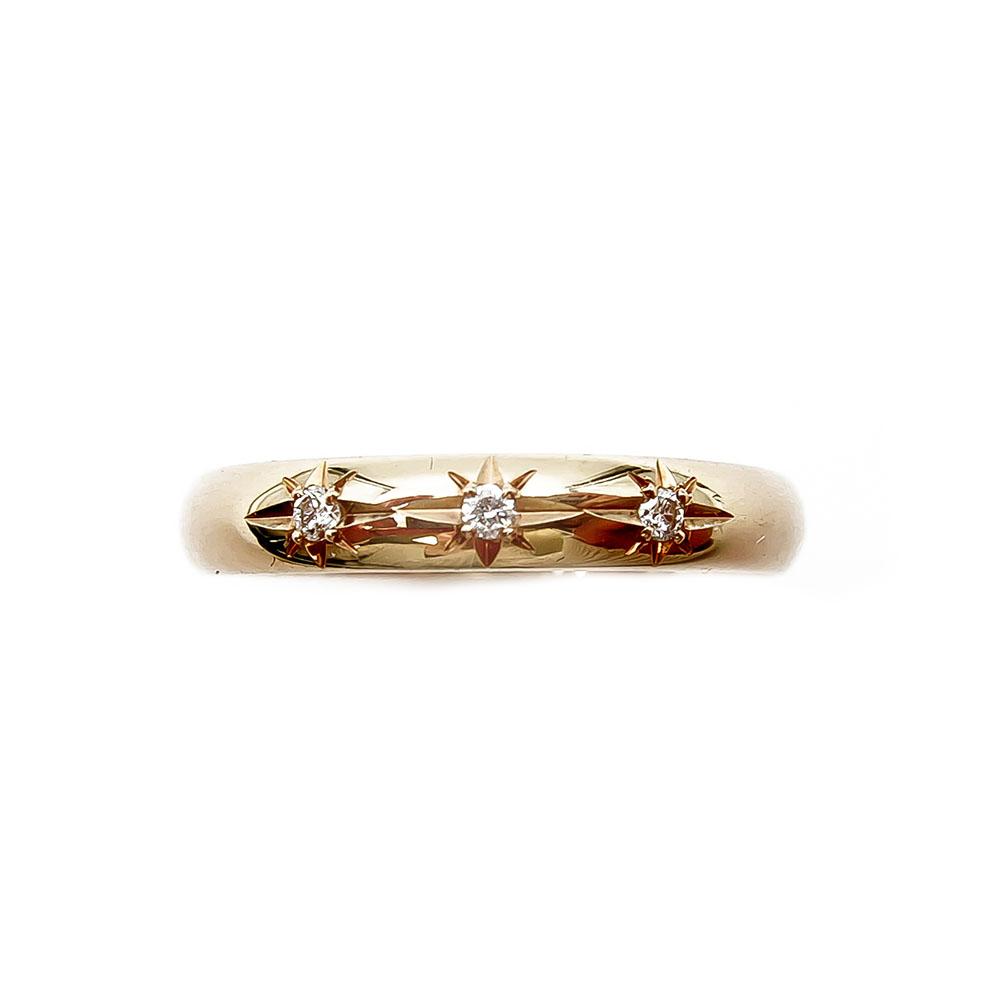 Tähti-istutettu timanttisormus 0,03ct 16,5mm #1 Kultatukku.fi
