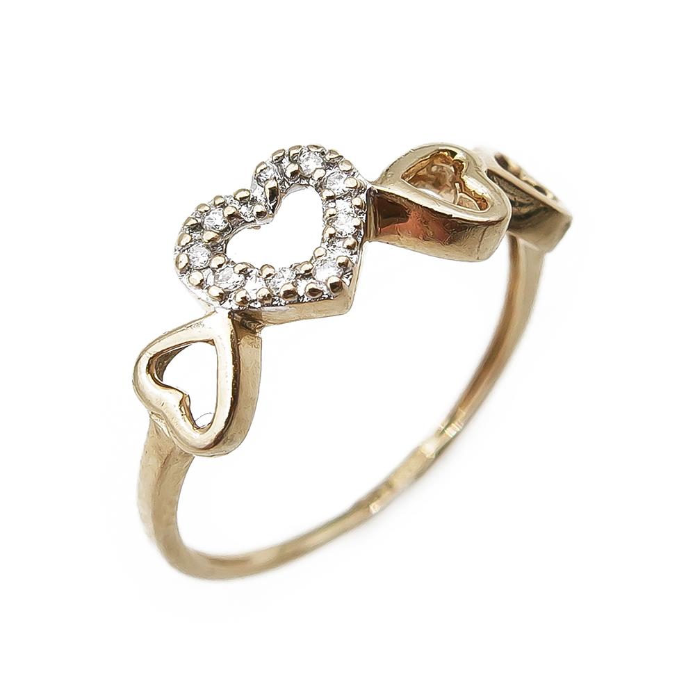 Tim.0,045ct sydänsormus koko 16,5 #0 Kultatukku.fi