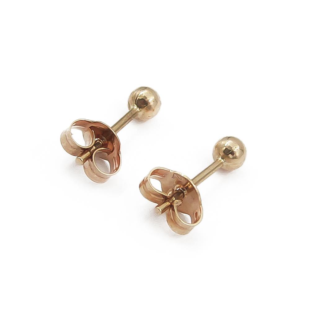 Kultaiset pallotappikorvakorut 585, 2,9 mm #3 Kultatukku.fi