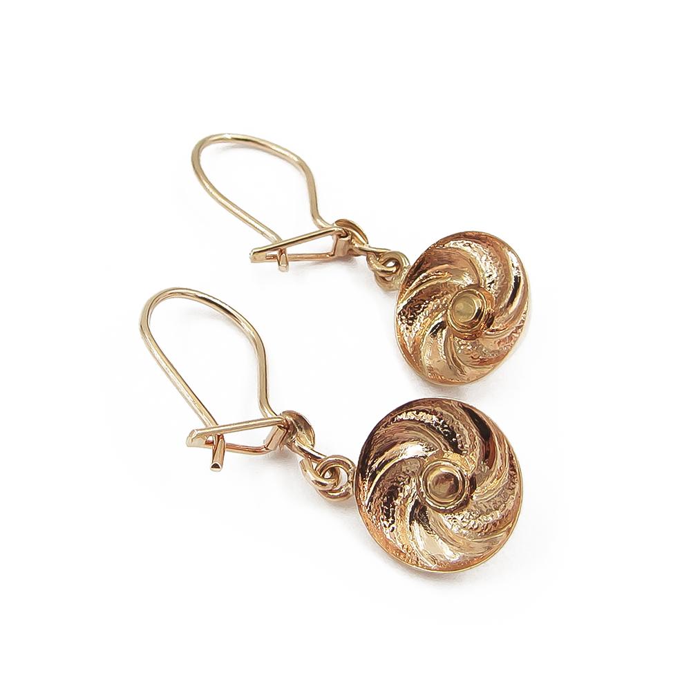 Kultaiset ruusukekorvakorut ruskeilla kivillä 14K, 24,4 mm #1 Kultatukku.fi