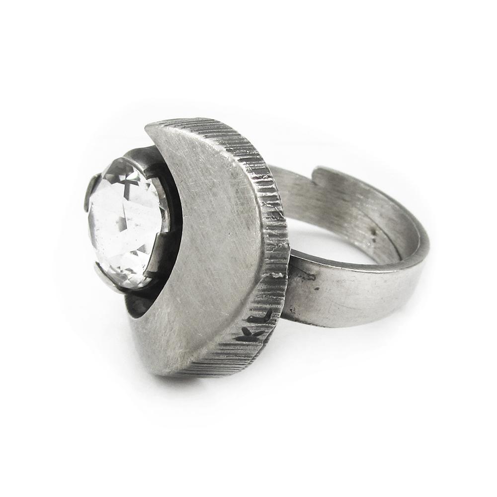 Karl Laine Finnfeelings vuorikristallisormus hopeaa 925, 17,25 mm, 1974 #2 Kultatukku.fi