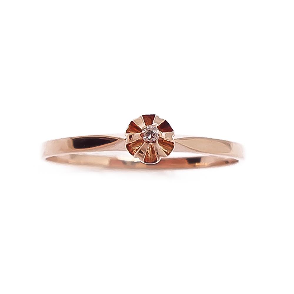 Kultainen timanttisormus 18mm v.-86 0,01ct #1 Kultatukku.fi