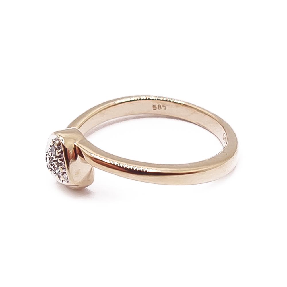 Kultainen sydäntimanttisormus 0,02ct 14,5mm #3 Kultatukku.fi