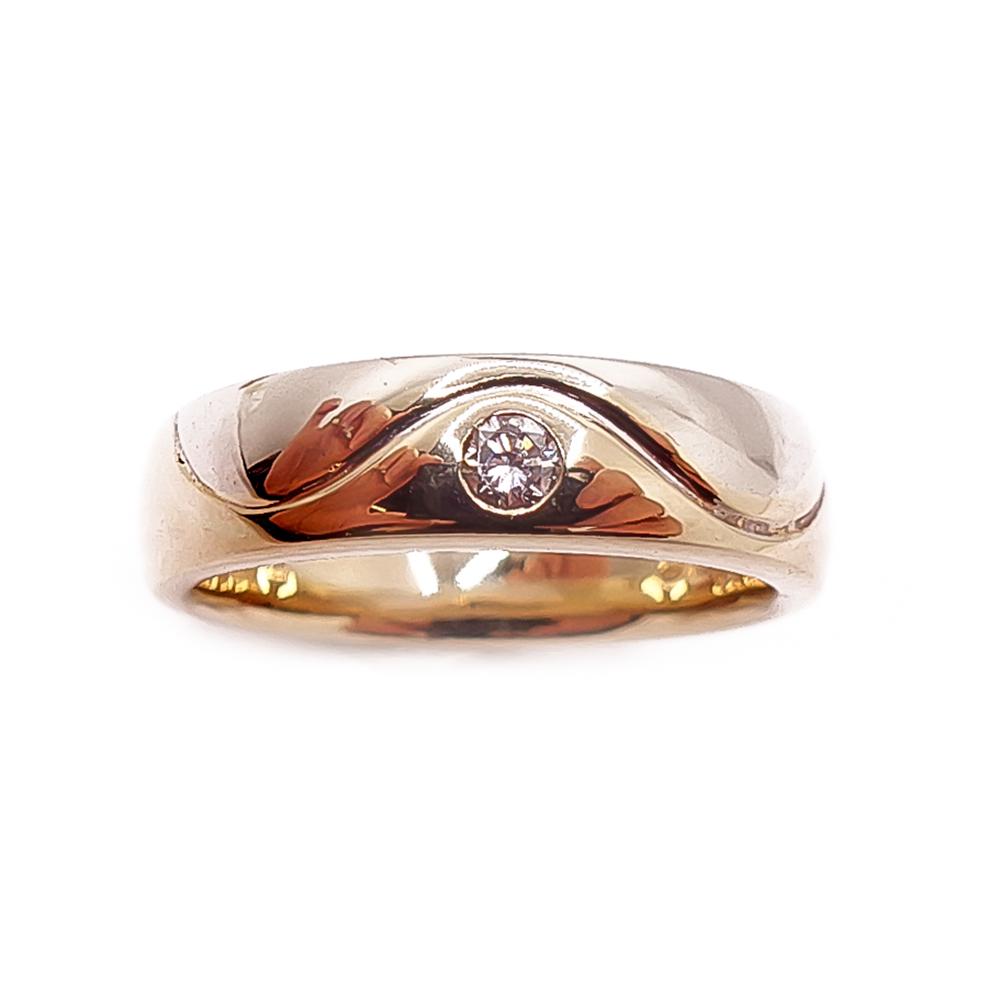 Timanttiset valko- ja keltakultainen timanttisormus 0,05 ct, 16,6 mm – 2001 #1 Kultatukku.fi