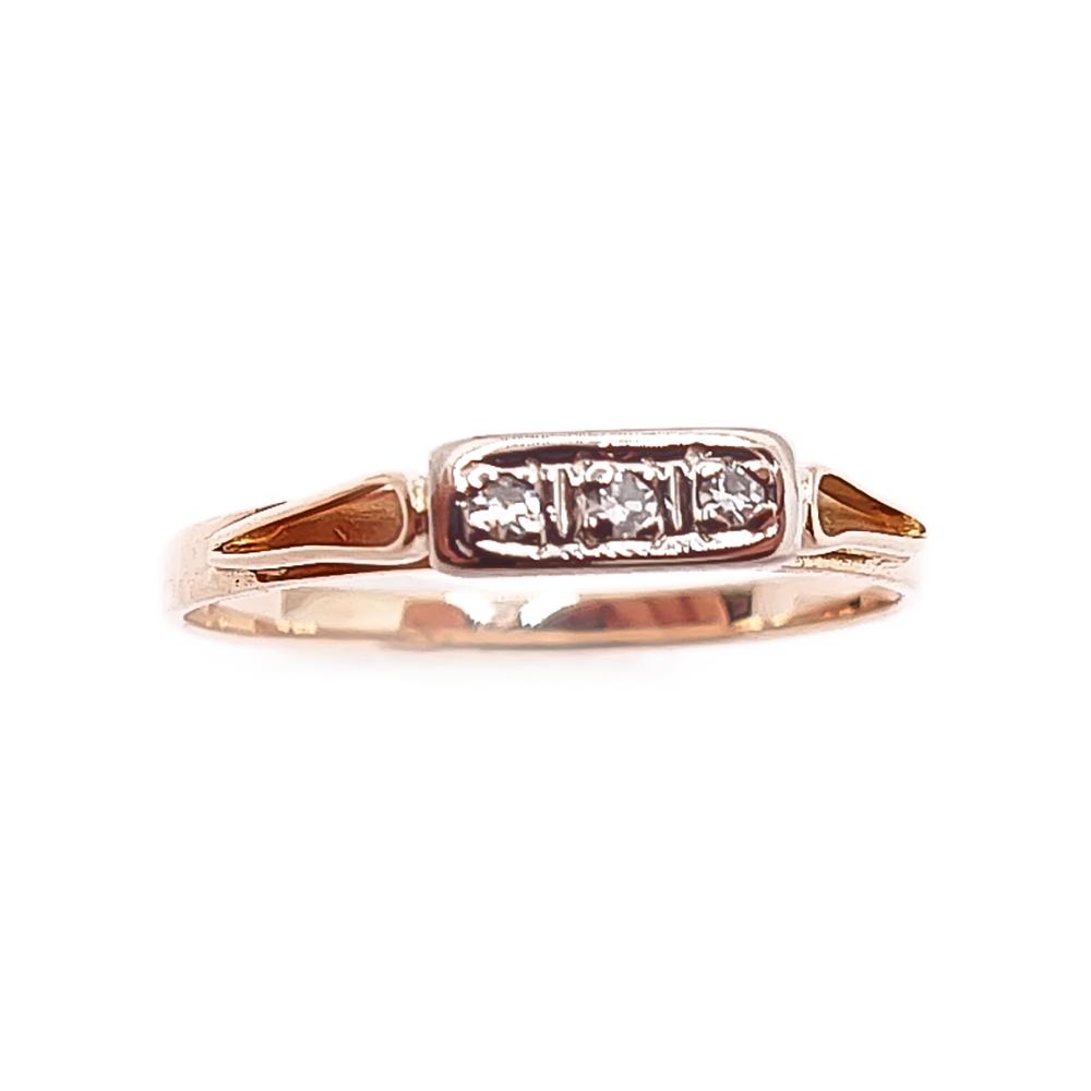 Kultainen timanttisormus 0,015ct v.-84 15mm #1 Kultatukku.fi