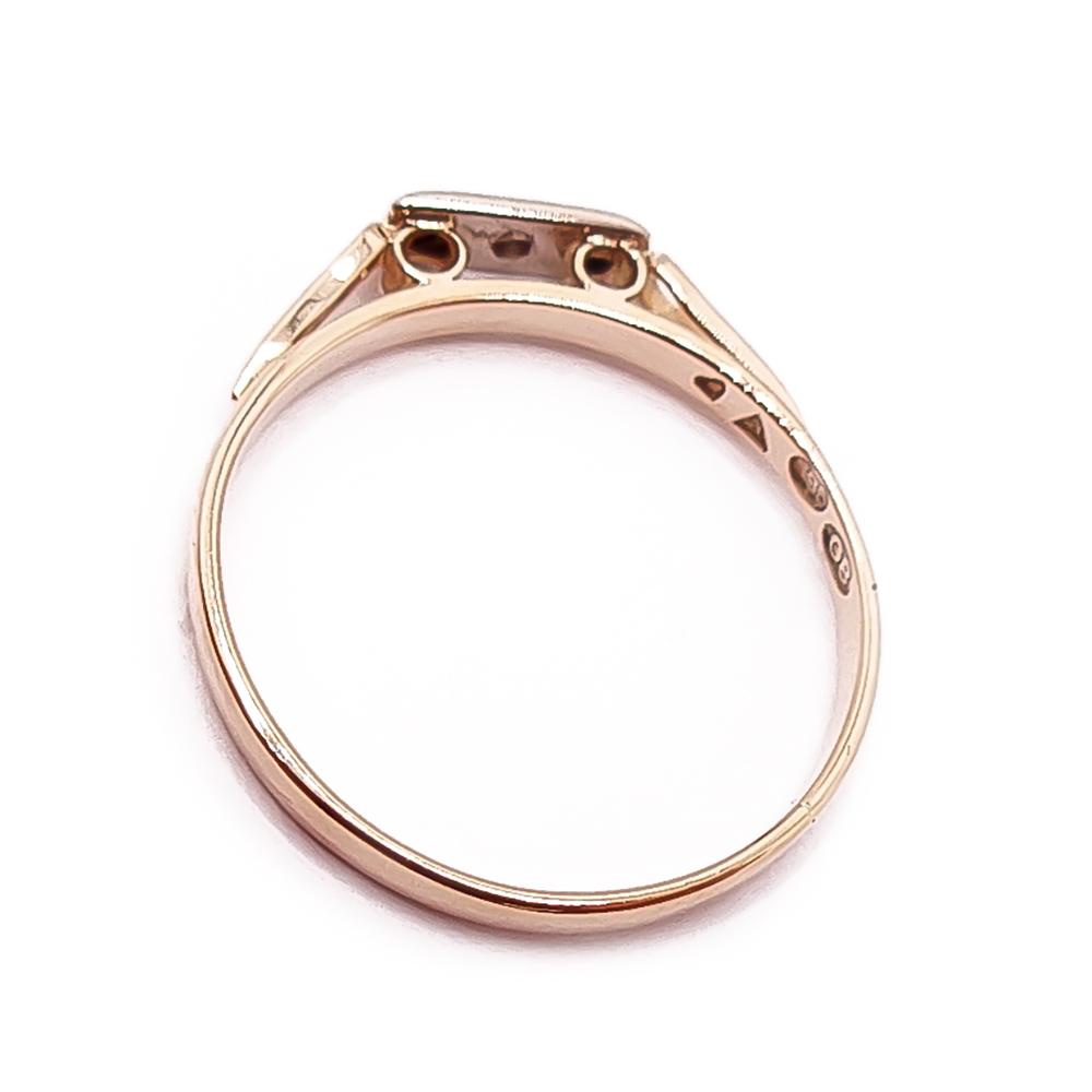 Kultainen timanttisormus 0,015ct v.-84 15mm #2 Kultatukku.fi