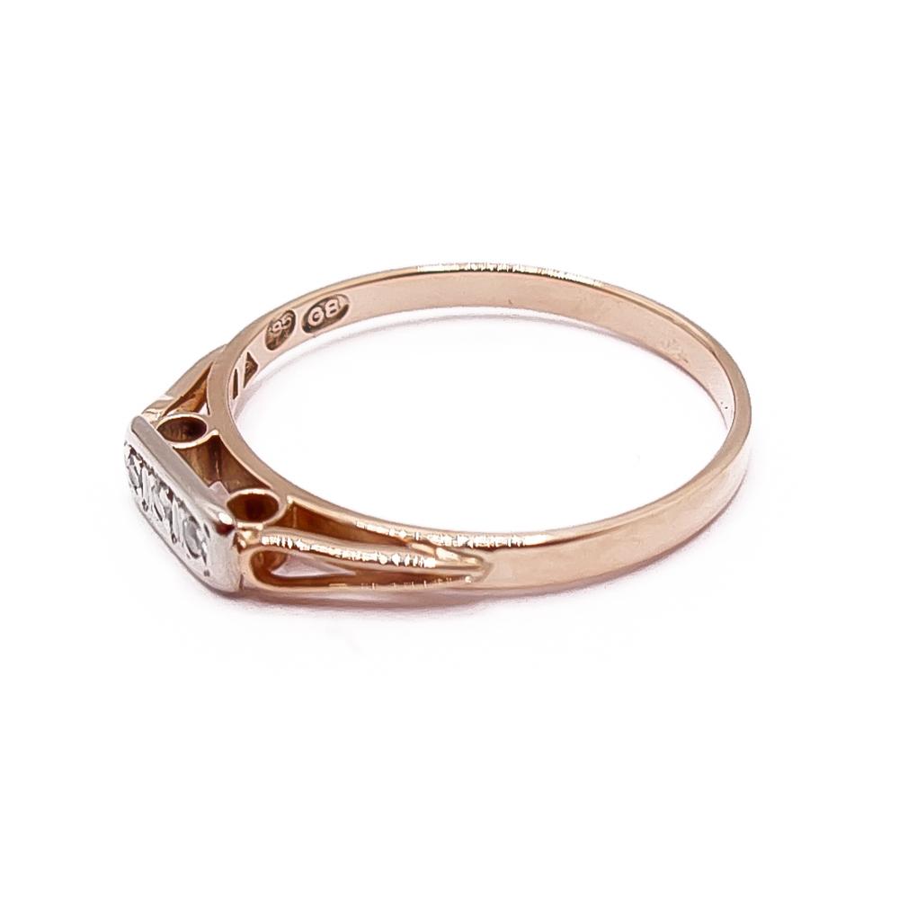 Kultainen timanttisormus 0,015ct v.-84 15mm #3 Kultatukku.fi