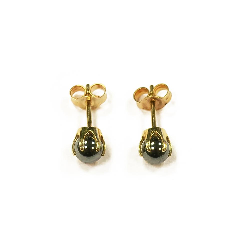 Kultaiset hematiittinapit 4mm #0 Kultatukku.fi