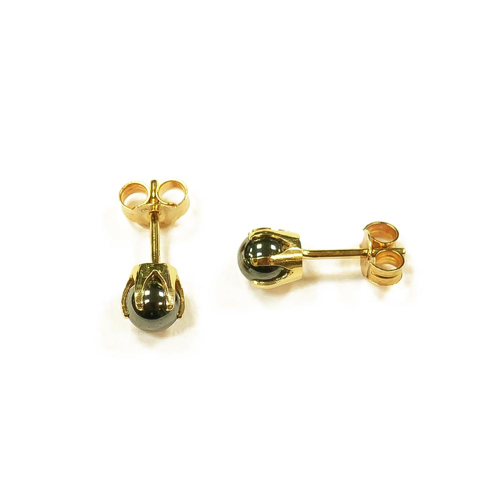 Kultaiset hematiittinapit 4mm #1 Kultatukku.fi