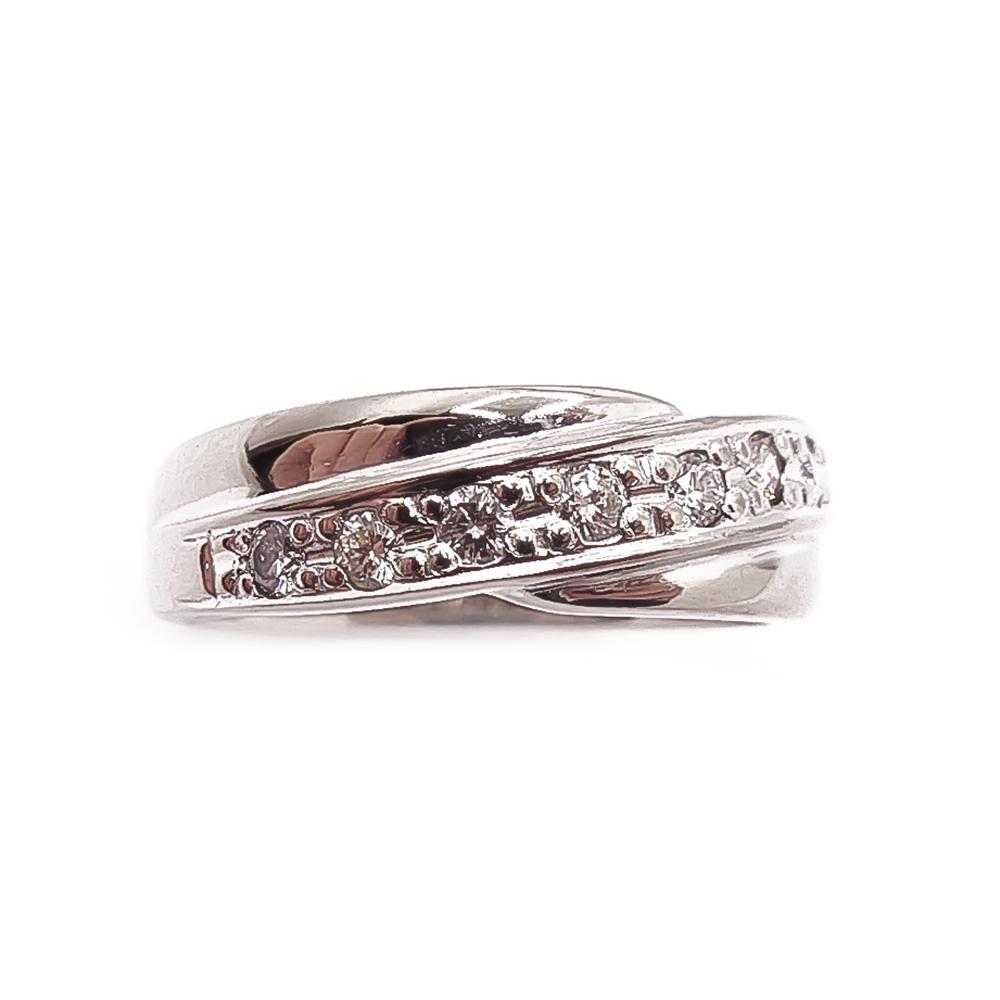 Lappee Design 14K valkokultainen timanttisormus 0,07 ct, 17 mm #1 Kultatukku.fi
