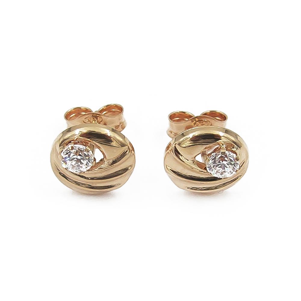 Pyöreät 585-kultaiset tappikorvakorut kirkkailla kivillä, 7,9 mm #0 Kultatukku.fi