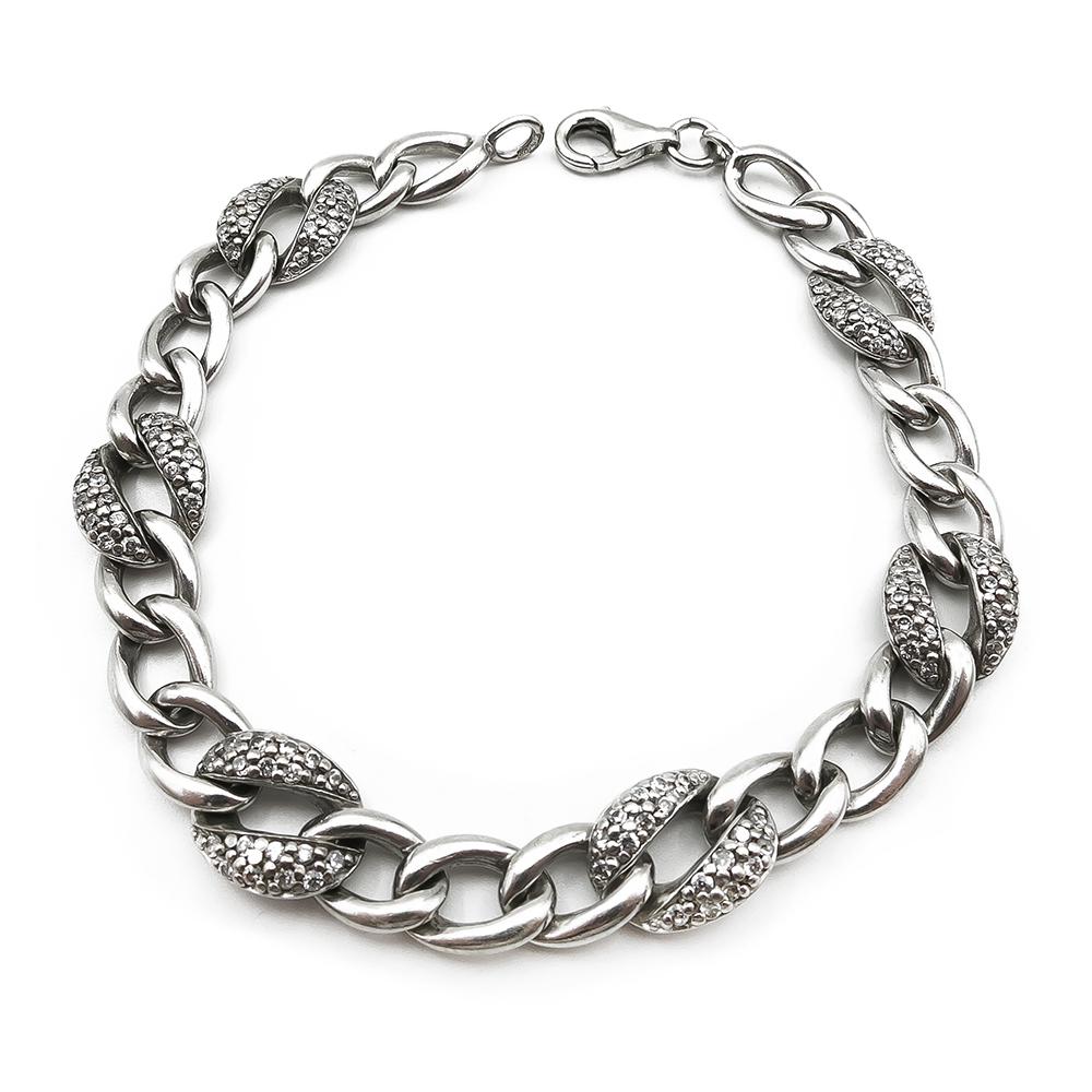 Hopeinen ranneketju zirk. 18,5cm lev.10mm #0 Kultatukku.fi