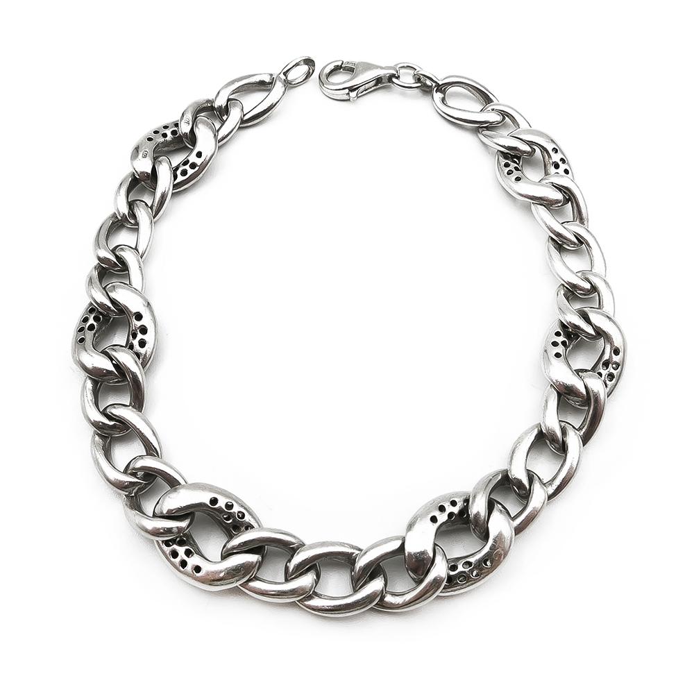 Hopeinen ranneketju zirk. 18,5cm lev.10mm #2 Kultatukku.fi