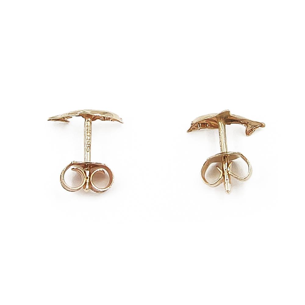 585-kultaiset delfiini-tappikorvakorut, 8,7 mm #2 Kultatukku.fi