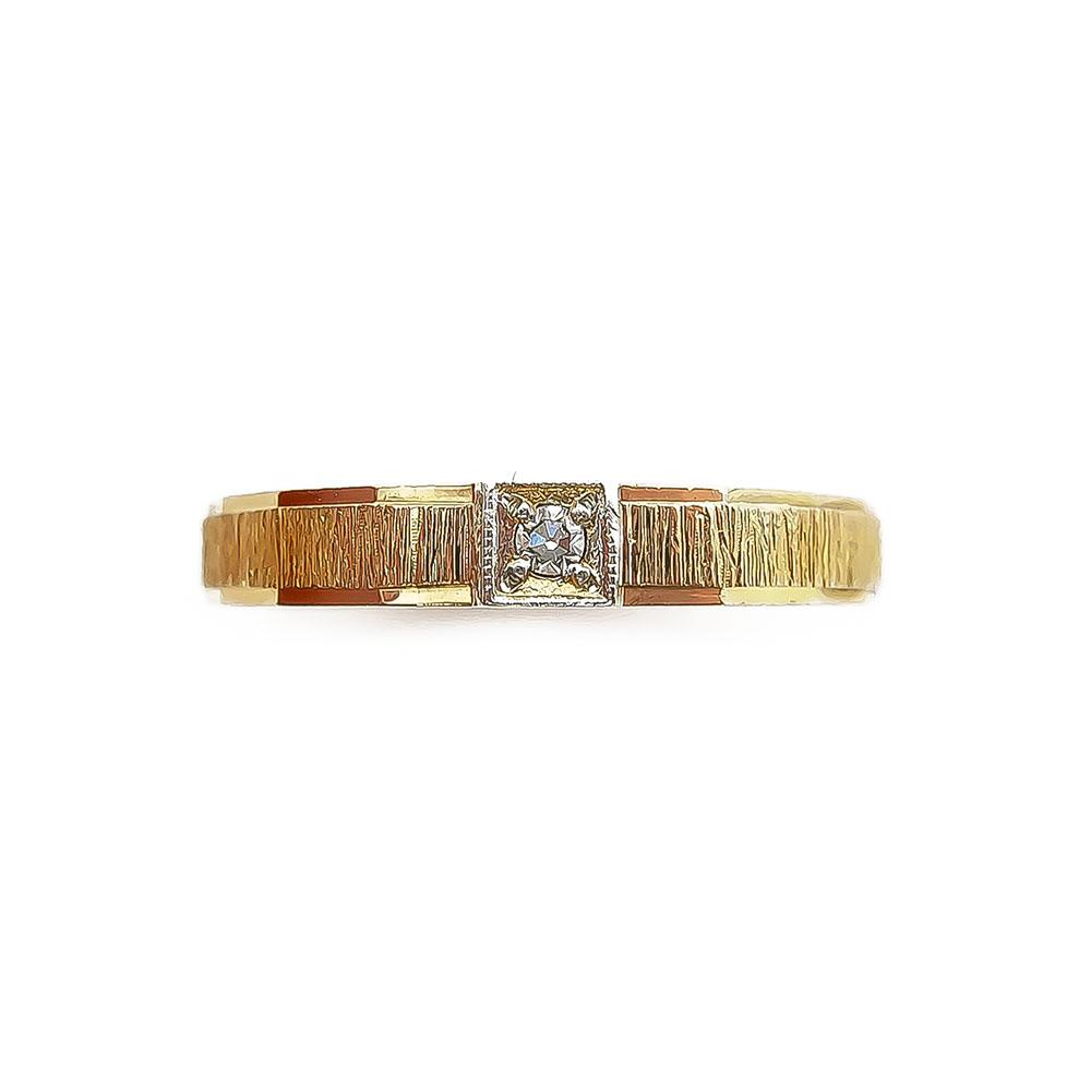 18k Kuvioitu timanttisormus 0,02ct 17,25mm v.-72 #1 Kultatukku.fi