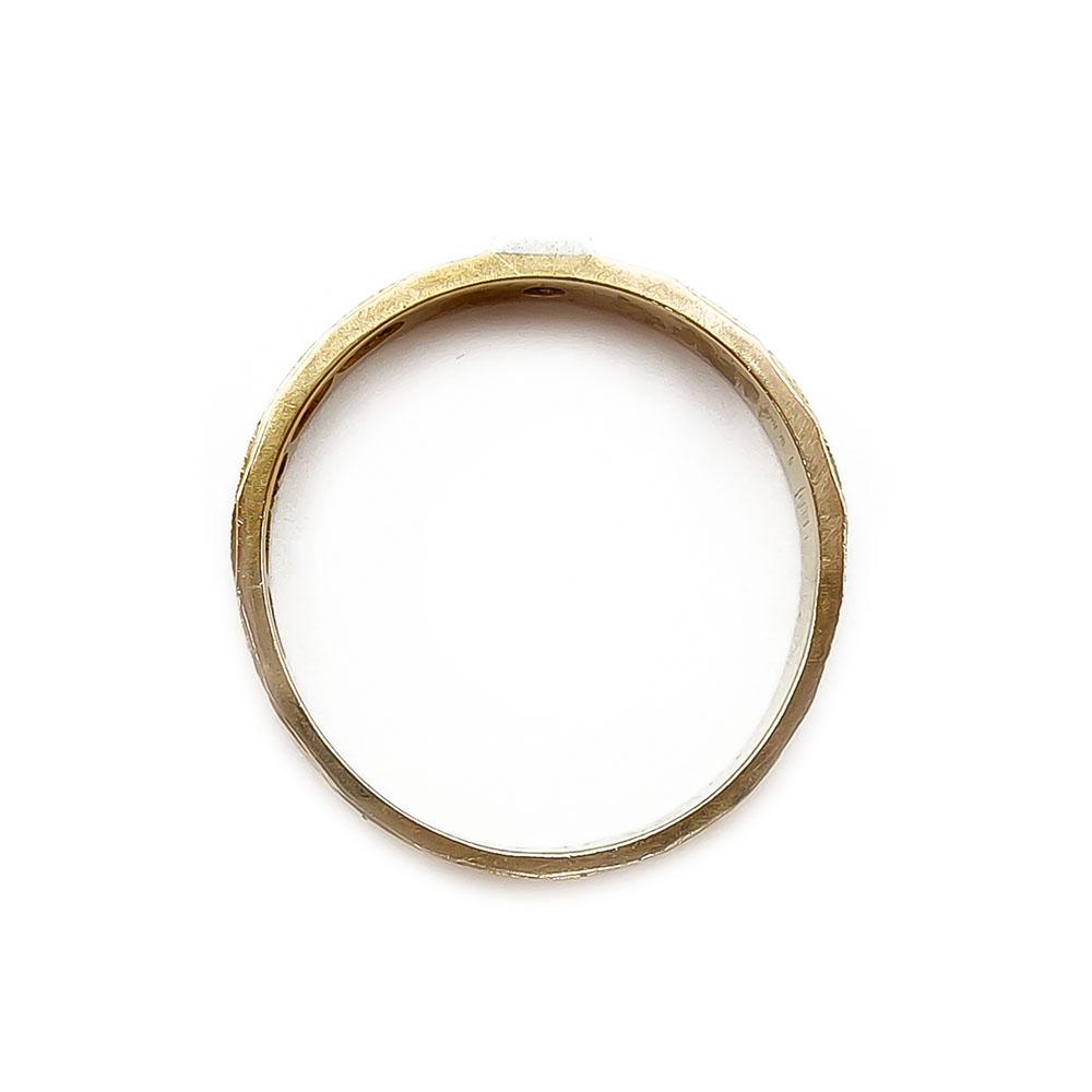 18k Kuvioitu timanttisormus 0,02ct 17,25mm v.-72 #2 Kultatukku.fi