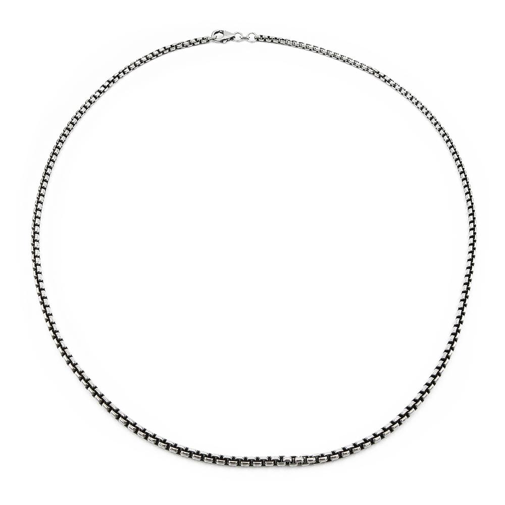 Kalevala koru pyöreä venetsiaketju 2,7mm värjätty hopea 50cm #0 Kultatukku.fi