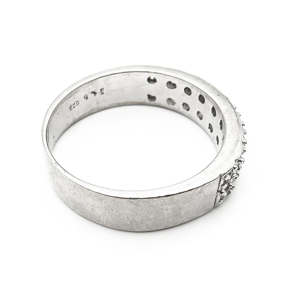 Hopeinen zirkoni - sormus koko 18.25 lev.5mm #1 Kultatukku.fi