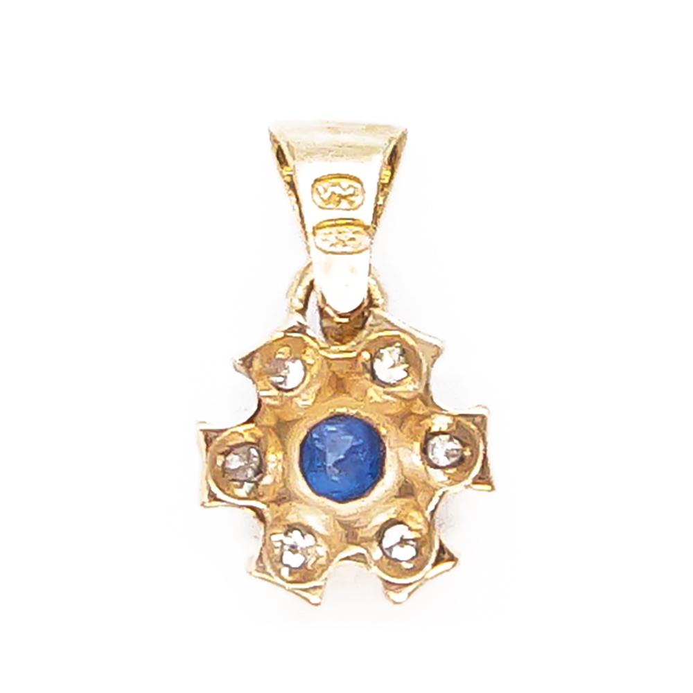 Kultainen kukkariipus 6x0,005ct #2 Kultatukku.fi